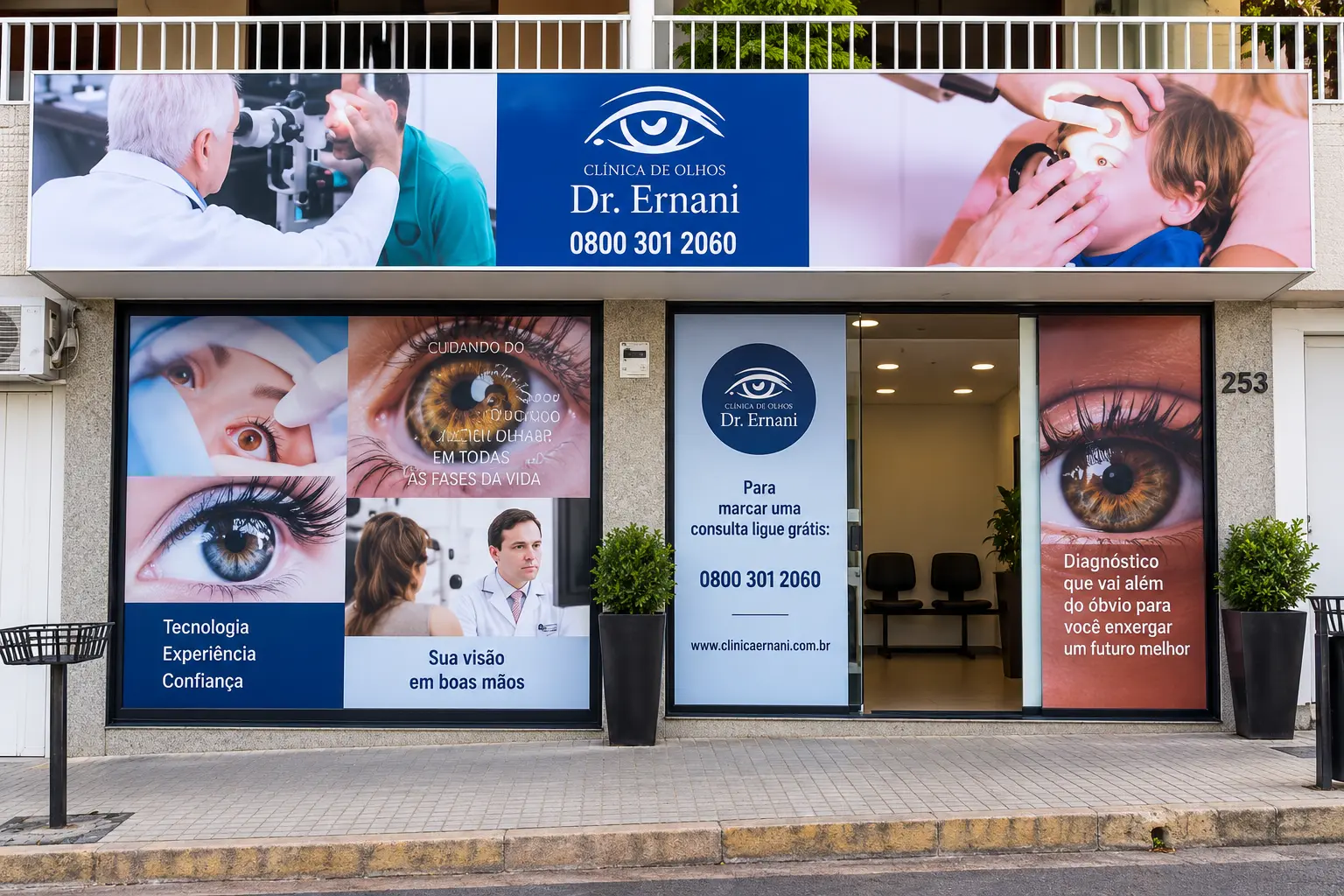 Fachada da unidade da Clínica Dr. Ernani