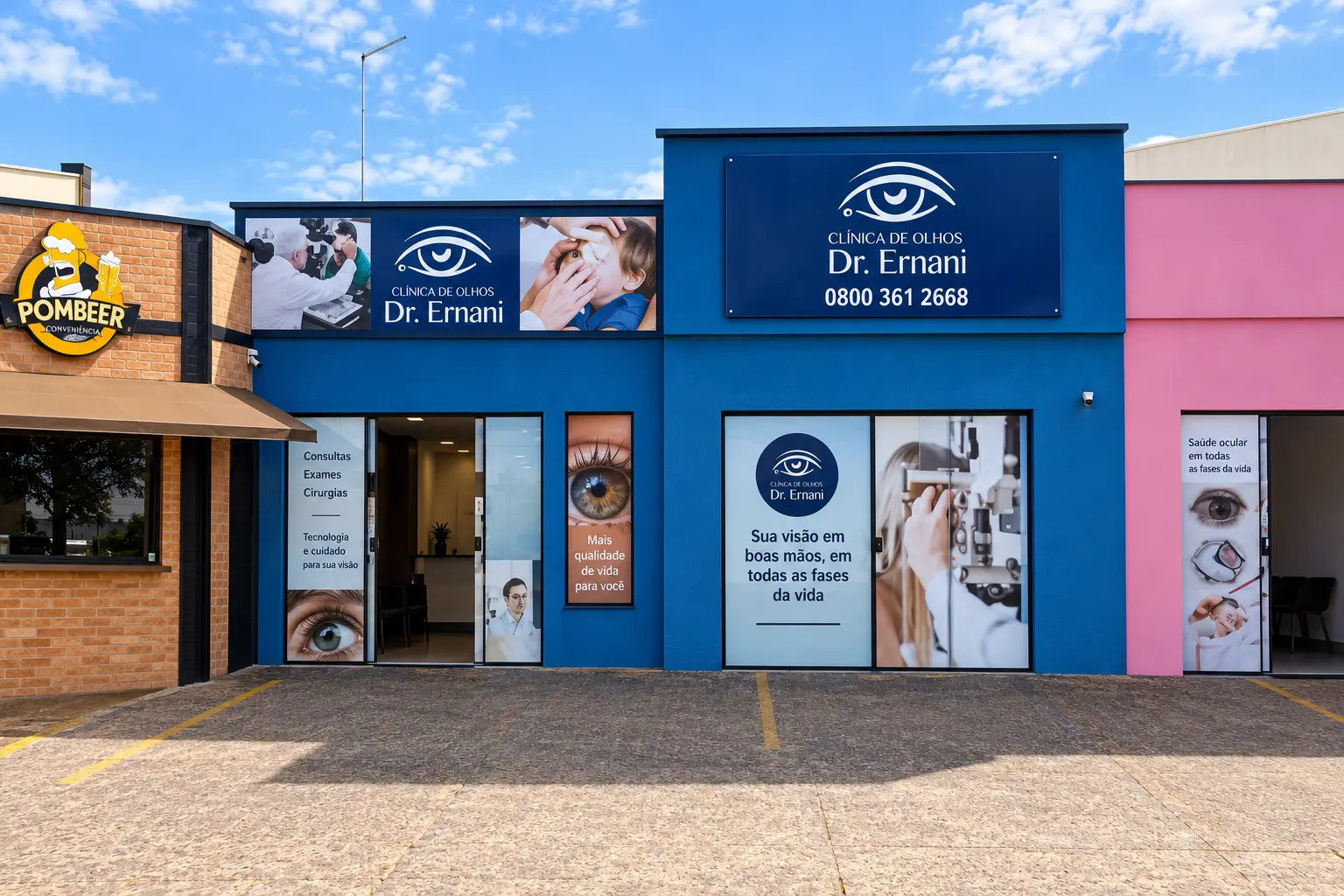 Fachada da unidade da Clínica Dr. Ernani