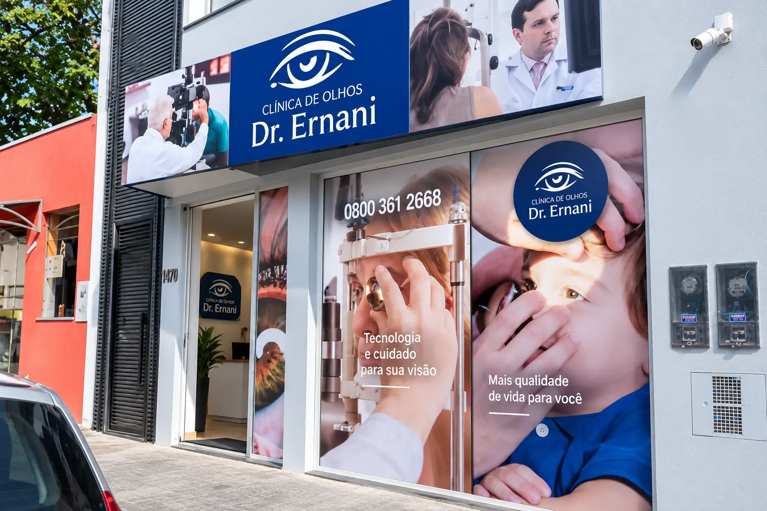 Fachada da unidade da Clínica Dr. Ernani